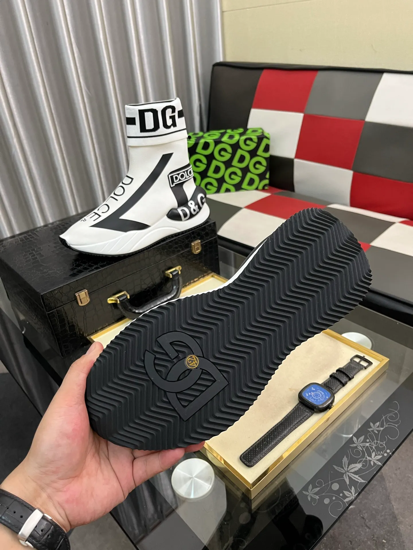 Men's men's shoes💰440⌚️⌚️【DG～】men's casual shoes 2022z cabinet simultaneous sale 🔶🔷🔜The upper is made of cowhide spliced fabric ➕Mesh lining, which is comfortable and breathable. The sole is: the original comfortable and wear-resistant outsole, ⚠️The real thing📱Photographed🎬The real thing is better📢📢📢Size: 35-46